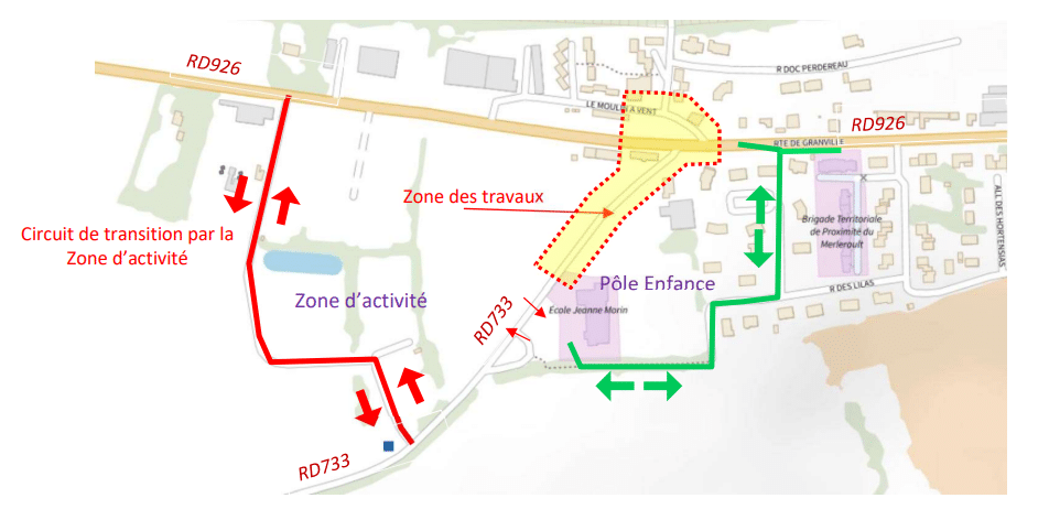 Travaux d’aménagement RD926 et Route de Montmarcé